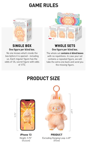 Genuine Pop Mart Labubu The Monsters Big into Energy Series Serenity Vinyl Plush Pendant