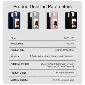 custom NFC phone case

E-Ink phone case

personalized phone case with screen

no charge display phone case

smart display phone case