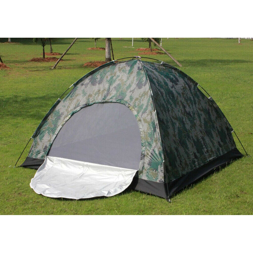 Folding 2-4 Person Camouflage Camping Tent Waterproof Hiking Outdoor Sun Canopy