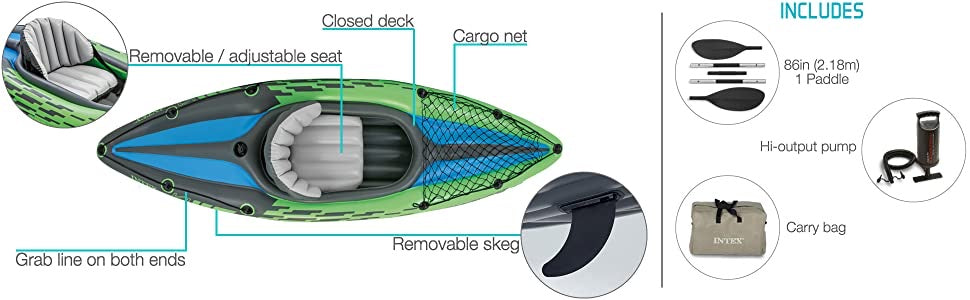 Intex Inflatable Boat Kayak Set