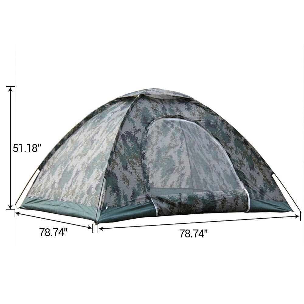 Folding 2-4 Person Camouflage Camping Tent Waterproof Hiking Outdoor Sun Canopy