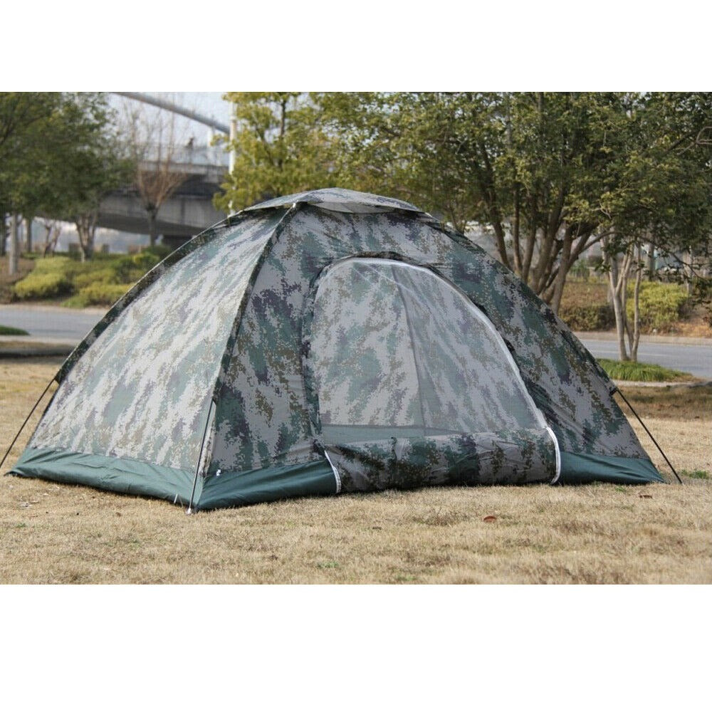 Folding 2-4 Person Camouflage Camping Tent Waterproof Hiking Outdoor Sun Canopy