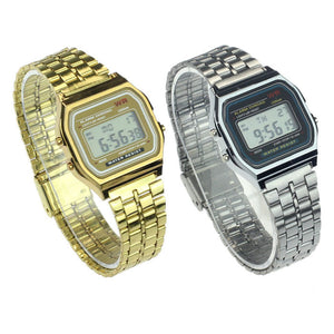 Vintage Luxury Stainless Steel Digital Wrist Watch